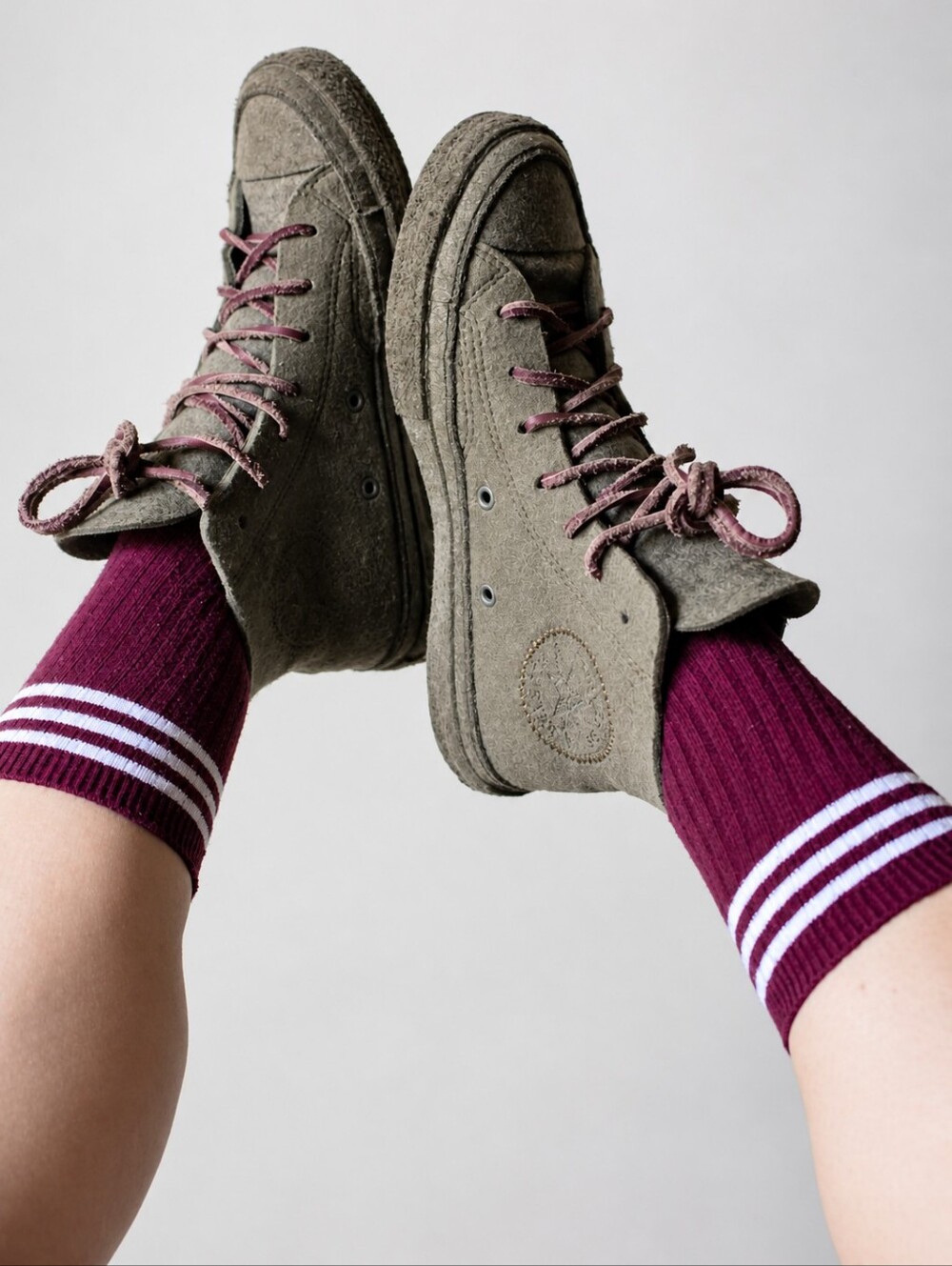 Converse x JW Anderson Chuck 70 Felt High Top Sneakers Olive Green Women's 7